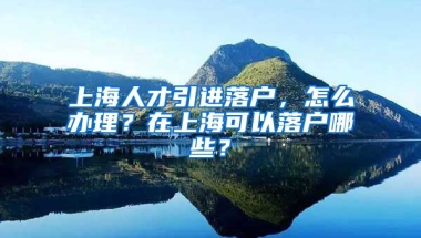 上海人才引进落户，怎么办理？在上海可以落户哪些？