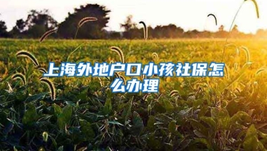 上海外地户口小孩社保怎么办理