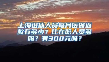 上海退休人员每月医保返款有多少？比在职人员多吗？有300元吗？