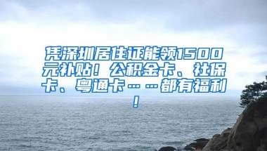 凭深圳居住证能领1500元补贴！公积金卡、社保卡、粤通卡……都有福利！