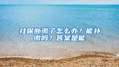 社保断缴了怎么办？能补缴吗？答案是能