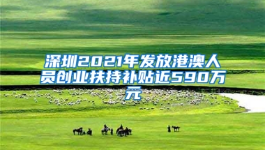 深圳2021年发放港澳人员创业扶持补贴近590万元