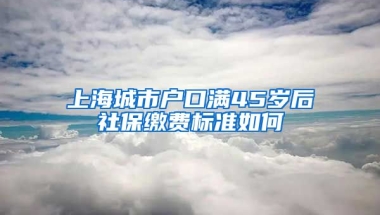 上海城市户口满45岁后社保缴费标准如何