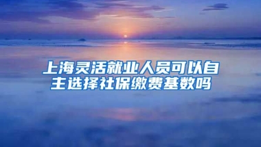 上海灵活就业人员可以自主选择社保缴费基数吗