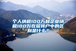 个人纳税100万和企业纳税100万在居转户中的区别是什么？