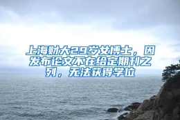 上海财大29岁女博士，因发布论文不在给定期刊之列，无法获得学位