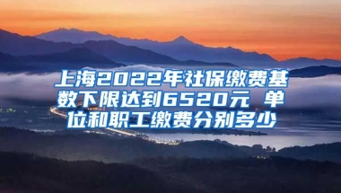 上海2022年社保缴费基数下限达到6520元 单位和职工缴费分别多少