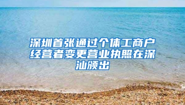 深圳首张通过个体工商户经营者变更营业执照在深汕颁出