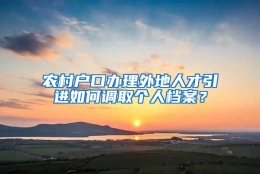 农村户口办理外地人才引进如何调取个人档案？