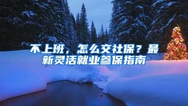 不上班，怎么交社保？最新灵活就业参保指南