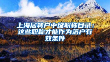 上海居转户中级职称目录：这些职称才能作为落户有效条件