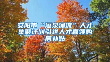 安阳市“洹泉涌流”人才集聚计划引进人才喜领购房补贴