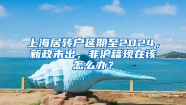 上海居转户延期至2024，新政未出，非沪籍现在该怎么办？