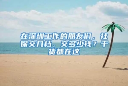 在深圳工作的朋友们，社保交几档，交多少钱？干货都在这