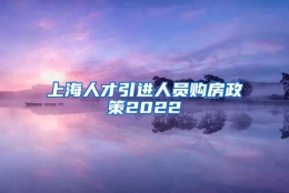 上海人才引进人员购房政策2022