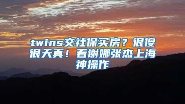 twins交社保买房？很傻很天真！看谢娜张杰上海神操作