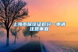 上海市居住证积分一申请注意事宜