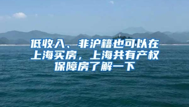 低收入、非沪籍也可以在上海买房，上海共有产权保障房了解一下