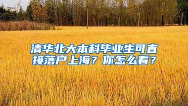 清华北大本科毕业生可直接落户上海？你怎么看？