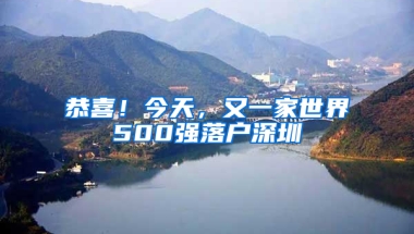 恭喜！今天，又一家世界500强落户深圳