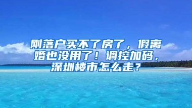 刚落户买不了房了，假离婚也没用了！调控加码，深圳楼市怎么走？