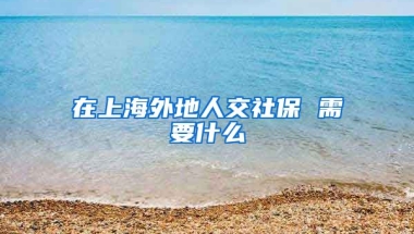 在上海外地人交社保 需要什么