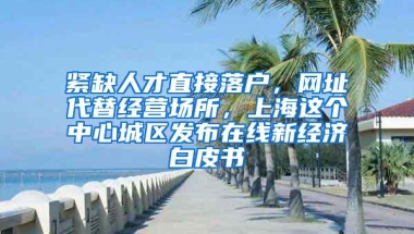 紧缺人才直接落户，网址代替经营场所，上海这个中心城区发布在线新经济白皮书