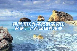 和深圳民办学校的学费比起来，入户深圳真不贵