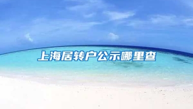 上海居转户公示哪里查