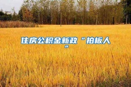 住房公积金新政“拍板人”