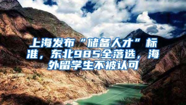 上海发布“储备人才”标准，东北985全落选，海外留学生不被认可