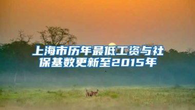 上海市历年最低工资与社保基数更新至2015年