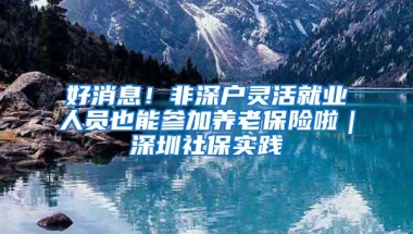 好消息！非深户灵活就业人员也能参加养老保险啦｜深圳社保实践④