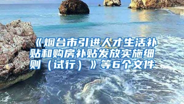 《烟台市引进人才生活补贴和购房补贴发放实施细则（试行）》等6个文件