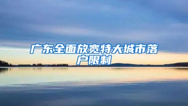 广东全面放宽特大城市落户限制