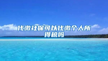 代缴社保可以代缴个人所得税吗