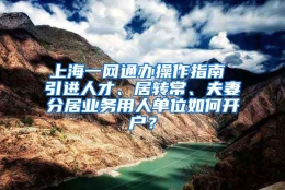 上海一网通办操作指南 引进人才、居转常、夫妻分居业务用人单位如何开户？