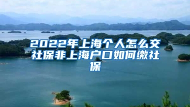 2022年上海个人怎么交社保非上海户口如何缴社保