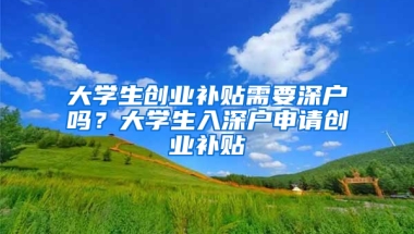 大学生创业补贴需要深户吗？大学生入深户申请创业补贴