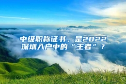 中级职称证书，是2022深圳入户中的“王者”？