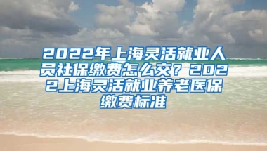 2022年上海灵活就业人员社保缴费怎么交？2022上海灵活就业养老医保缴费标准