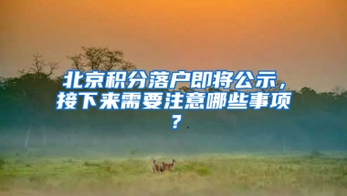 北京积分落户即将公示，接下来需要注意哪些事项？