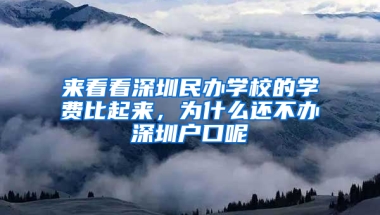 来看看深圳民办学校的学费比起来，为什么还不办深圳户口呢