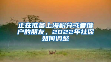 正在准备上海积分或者落户的朋友，2022年社保如何调整