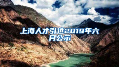 上海人才引进2019年六月公示