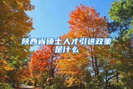 陕西省硕士人才引进政策是什么