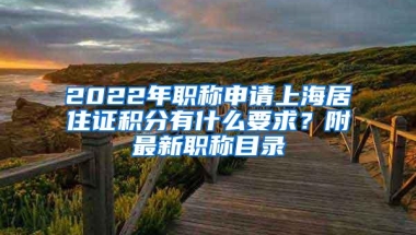 2022年职称申请上海居住证积分有什么要求？附最新职称目录