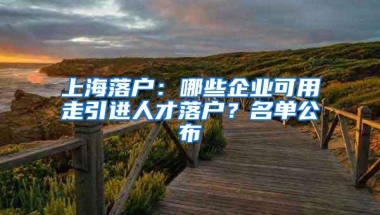 上海落户：哪些企业可用走引进人才落户？名单公布