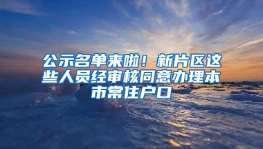 公示名单来啦！新片区这些人员经审核同意办理本市常住户口