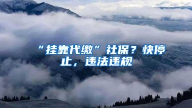 “挂靠代缴”社保？快停止，违法违规